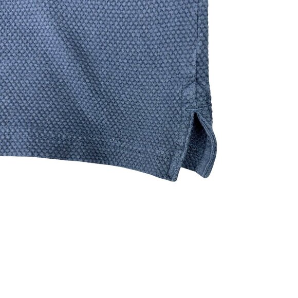 Peter Werth London N.1 XL Polo Shirt Men L Navy Blue Waffle Knit Textured - Picture 3 of 7